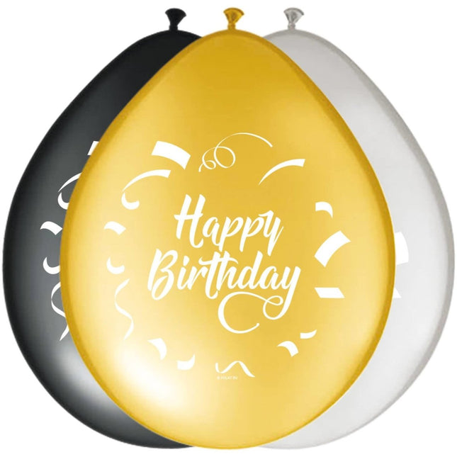 Verjaardag Ballonnen Happy Birthday 30cm 8st van Folat koop je bij Partywinkel