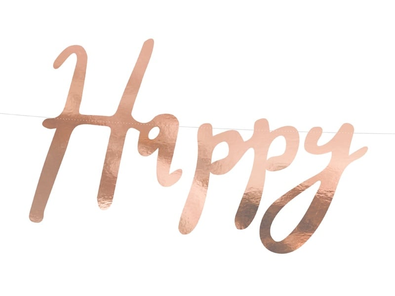Verjaardag Letterslinger Happy Birthday Rose Goud 62cm van Partydeco koop je bij Partywinkel