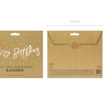Verjaardag Letterslinger Happy Birthday Rose Goud 62cm van Partydeco koop je bij Partywinkel