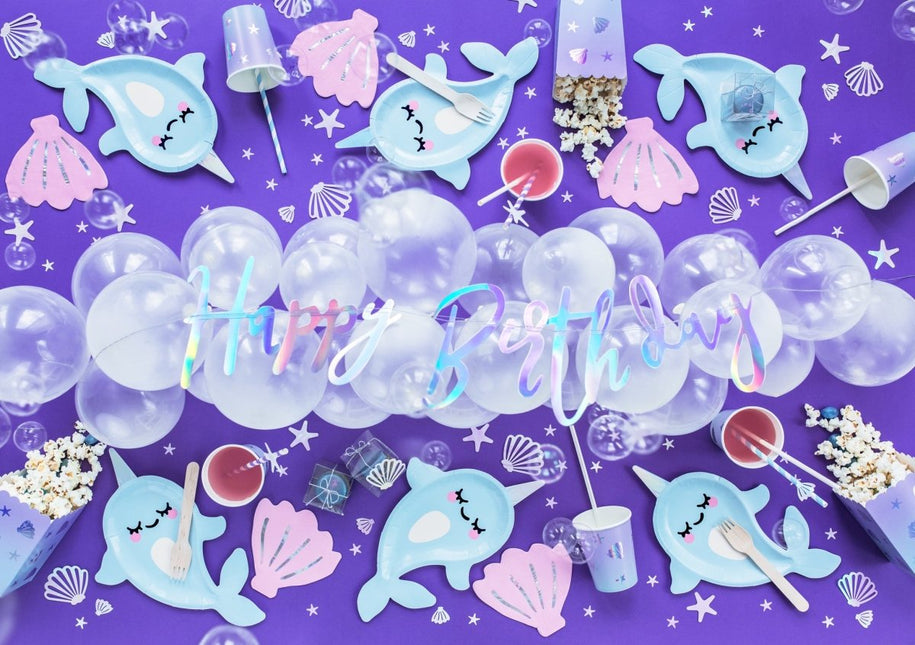 Verjaardag Slinger Happy Birthday Parelmoer 62cm van Partydeco koop je bij Partywinkel