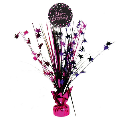 Verjaardag Tafeldecoratie Happy Birthday Roze 33cm van Riethmueller koop je bij Partywinkel