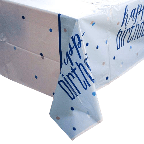 Verjaardag Tafelkleed Happy Birthday Blauw 2,13m van Unique koop je bij Partywinkel