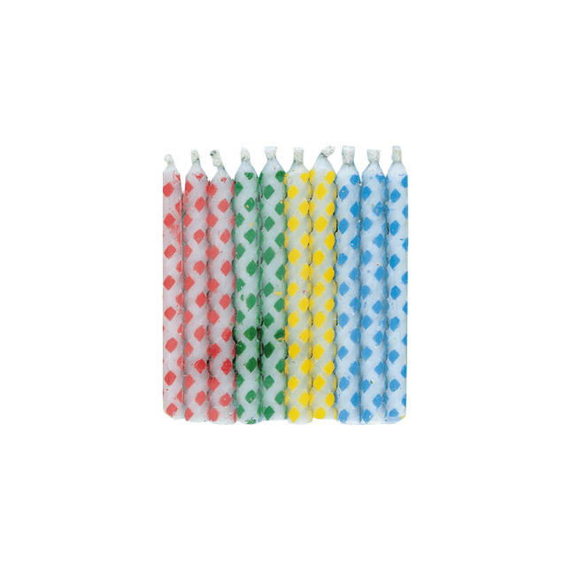 Verjaardagskaarsjes Niet Uitblaasbaar Stippen 9,2cm 10st van Unique koop je bij Partywinkel