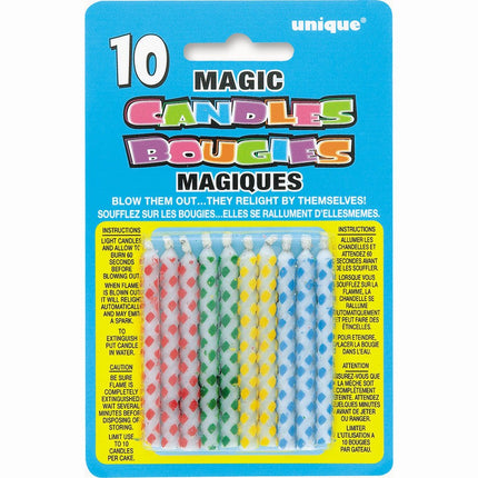 Verjaardagskaarsjes Niet Uitblaasbaar Stippen 9,2cm 10st van Unique koop je bij Partywinkel