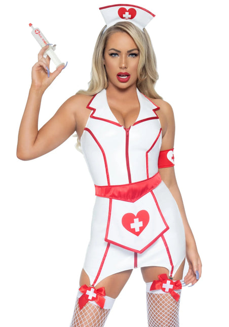 Verpleegster Jurk Wit Rood Dames Leg Avenue van Leg Avenue koop je bij Partywinkel