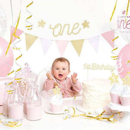 Versiering 1 Jaar Set Goud 33 delig van Partydeco koop je bij Partywinkel