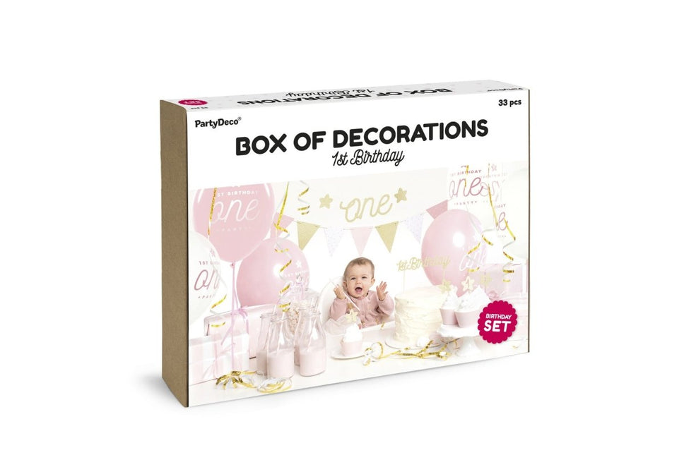 Versiering 1 Jaar Set Goud 33 delig van Partydeco koop je bij Partywinkel