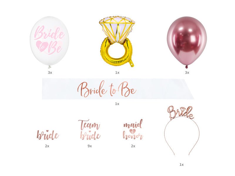 Versiering Pakket Bride To Be 23 delig van Partydeco koop je bij Partywinkel