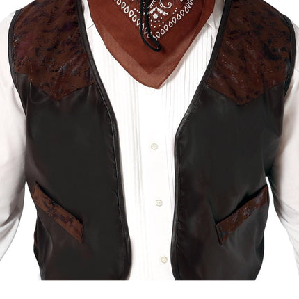 Vest Bruin Kunstleer L van Fiestas Guirca koop je bij Partywinkel