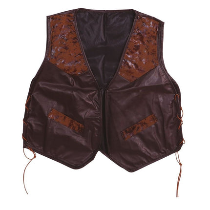 Vest Bruin Kunstleer L van Fiestas Guirca koop je bij Partywinkel