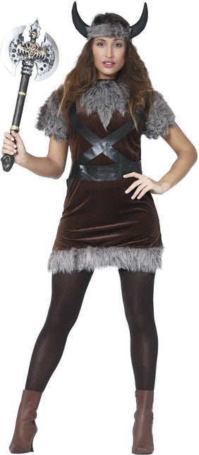 Viking Kostuum Bruin Grijs Dames van Fiestas Guirca koop je bij Partywinkel