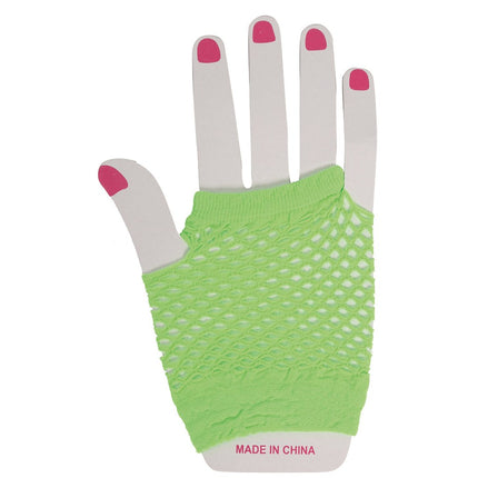 Visnet Handschoenen Limoen Groen 11cm van Fiestas Guirca koop je bij Partywinkel