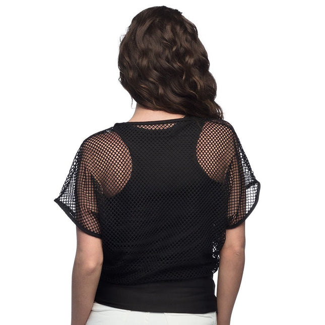 Visnet Shirt Zwart Dames M/L van Boland koop je bij Partywinkel