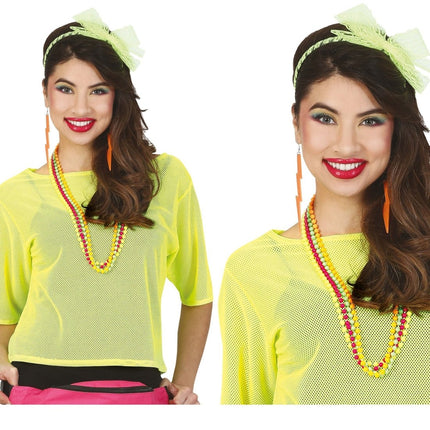 Visnet T/shirt Neon Geel Kort L van Fiestas Guirca koop je bij Partywinkel