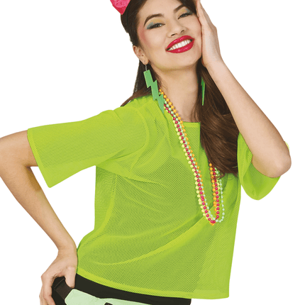 Visnet T/shirt Neon Groen Kort L van Fiestas Guirca koop je bij Partywinkel