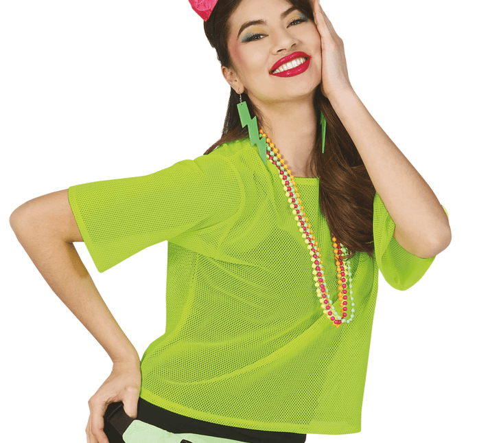 Visnet T/shirt Neon Groen Kort L van Fiestas Guirca koop je bij Partywinkel