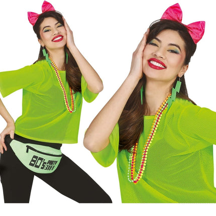 Visnet T/shirt Neon Groen Kort L van Fiestas Guirca koop je bij Partywinkel