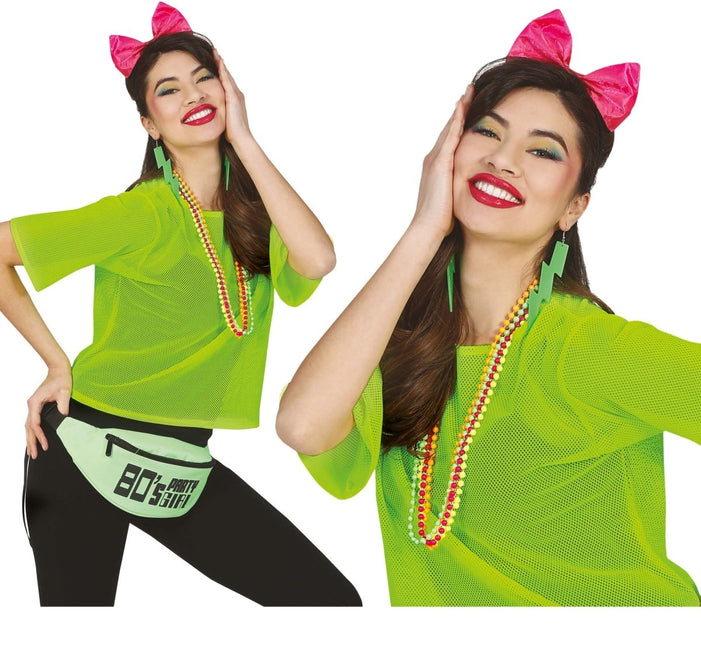 Visnet T/shirt Neon Groen Kort L van Fiestas Guirca koop je bij Partywinkel