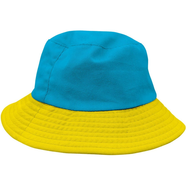 Vissershoed Colorblock Blauw/Geel van Folat koop je bij Partywinkel