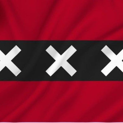 Vlag Amsterdam 90 x 150 cm van Partychimp koop je bij Partywinkel