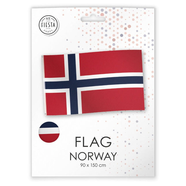 Vlag Noorwegen 1,5m van WeFiesta koop je bij Partywinkel