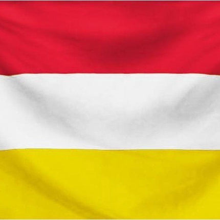 Vlag Oeteldonk - Rood/Wit/Geel - 90 x 150 cm van Partychimp koop je bij Partywinkel