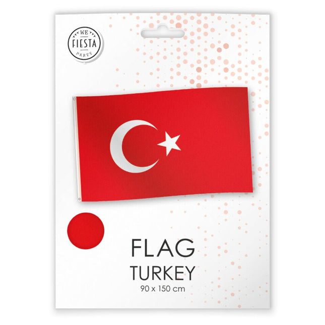 Vlag Turkije 1,5m van WeFiesta koop je bij Partywinkel