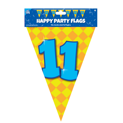 Vlaggenlijn 11 Jaar Gekleurd 10m van Paper Dreams koop je bij Partywinkel