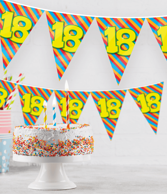 Vlaggenlijn 17 Jaar Gekleurd 10m van Paper Dreams koop je bij Partywinkel