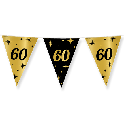Vlaggenlijn 60 Jaar Goud Zwart 10m van Paper Dreams koop je bij Partywinkel