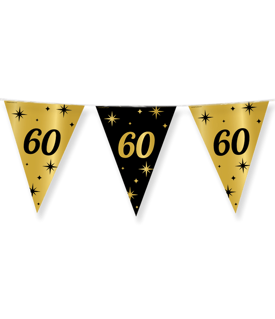 Vlaggenlijn 60 Jaar Goud Zwart 10m van Paper Dreams koop je bij Partywinkel