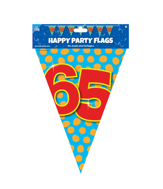 Vlaggenlijn 65 Jaar Gekleurd 10m van Paper Dreams koop je bij Partywinkel