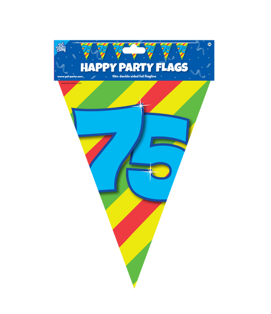 Vlaggenlijn 75 Jaar Gekleurd 10m van Paper Dreams koop je bij Partywinkel
