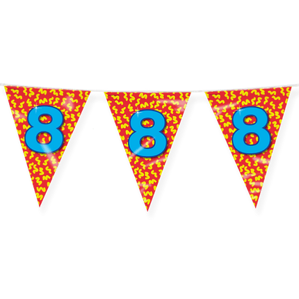 Vlaggenlijn 8 Jaar Gekleurd 10m van Paper Dreams koop je bij Partywinkel