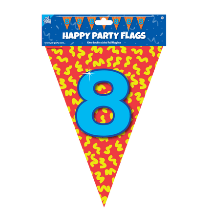 Vlaggenlijn 8 Jaar Gekleurd 10m van Paper Dreams koop je bij Partywinkel
