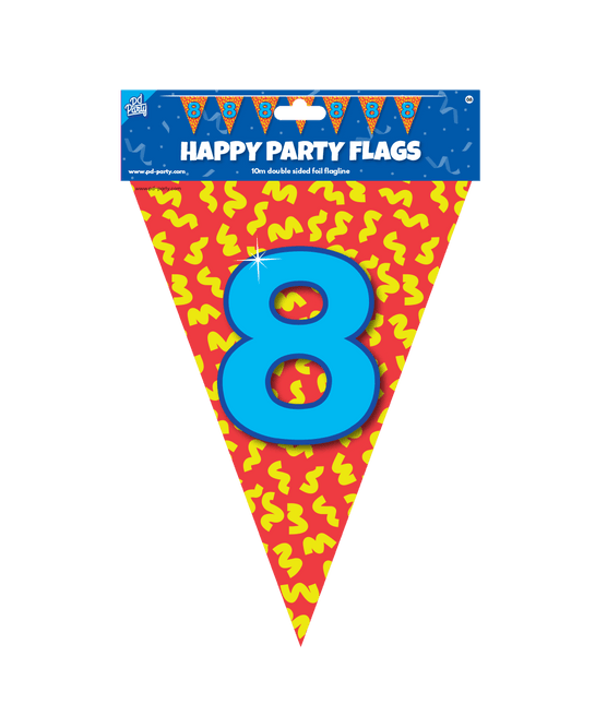 Vlaggenlijn 8 Jaar Gekleurd 10m van Paper Dreams koop je bij Partywinkel