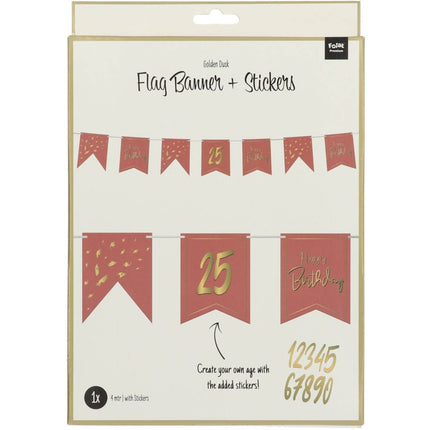 Vlaggenlijn DIY Leeftijd Golden Dusk - 4 meter van Folat koop je bij Partywinkel