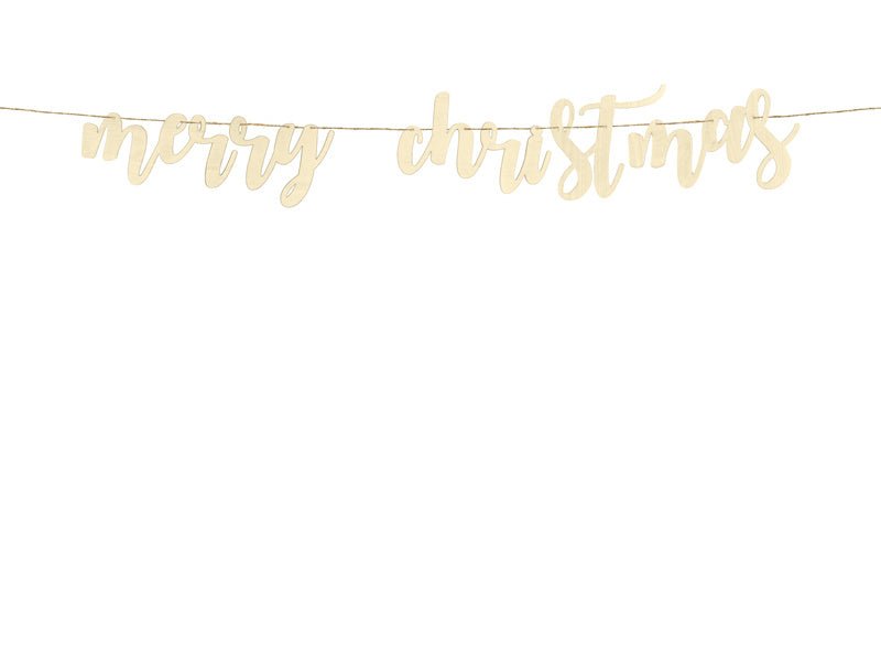 Vlaggenlijn Merry Christmas Hout 87cm van Partydeco koop je bij Partywinkel