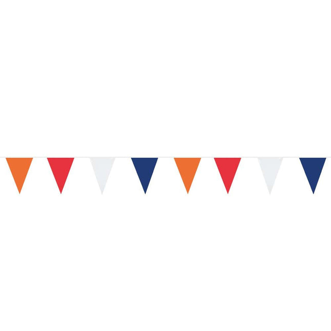 Vlaggenlijn Oranje - Rood - Wit - Blauw 10m van Boland koop je bij Partywinkel