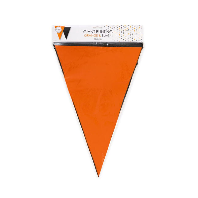 Vlaggenlijn Oranje/Zwart Groot 45cm van WeFiesta koop je bij Partywinkel