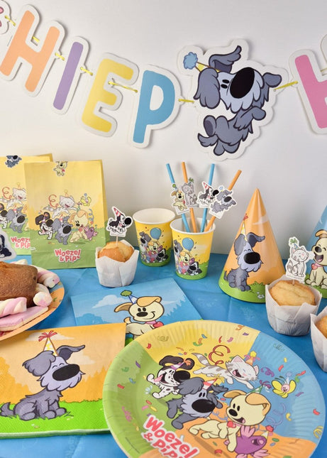 Vlaggenlijn Woezel & Pip 10m van Haza Witbaard koop je bij Partywinkel