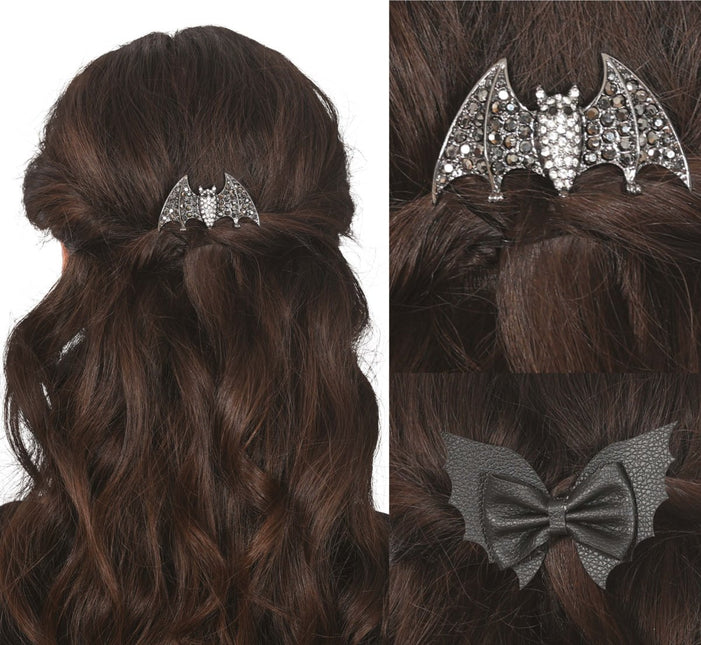 Vleermuis Haarclip 9cm 2st van Fiestas Guirca koop je bij Partywinkel