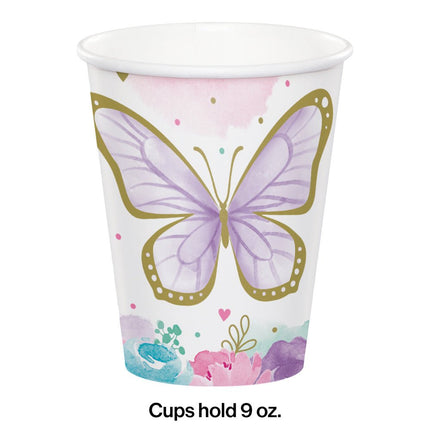 Vlinder Bekers 8st van Creative Converting koop je bij Partywinkel