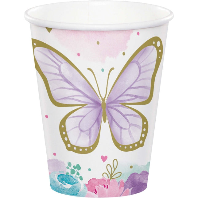 Vlinder Bekers 8st van Creative Converting koop je bij Partywinkel