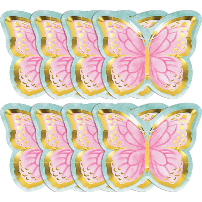 Vlinder Borden 18cm 8st van Creative Converting koop je bij Partywinkel