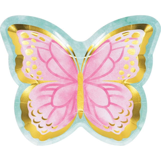Vlinder Borden 18cm 8st van Creative Converting koop je bij Partywinkel