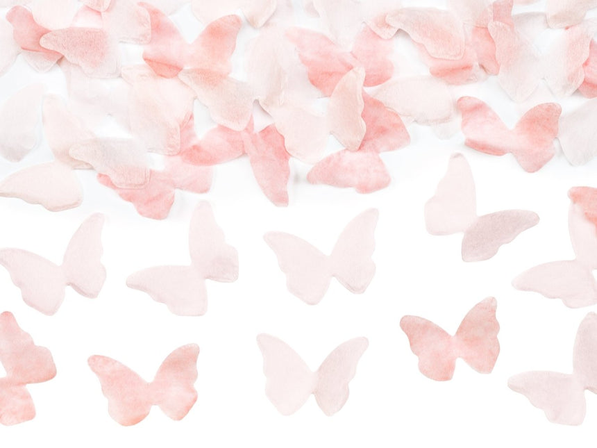 Vlinder Confetti Kanon Lichtroze 20cm van Partydeco koop je bij Partywinkel