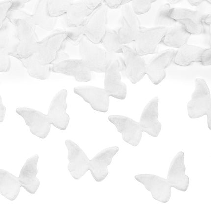 Vlinder Confetti Kanon Wit 20cm van Partydeco koop je bij Partywinkel