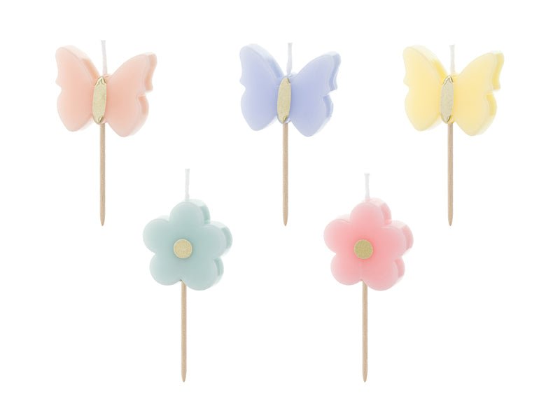Vlinder Kaarsen 3,5cm 5st van Partydeco koop je bij Partywinkel