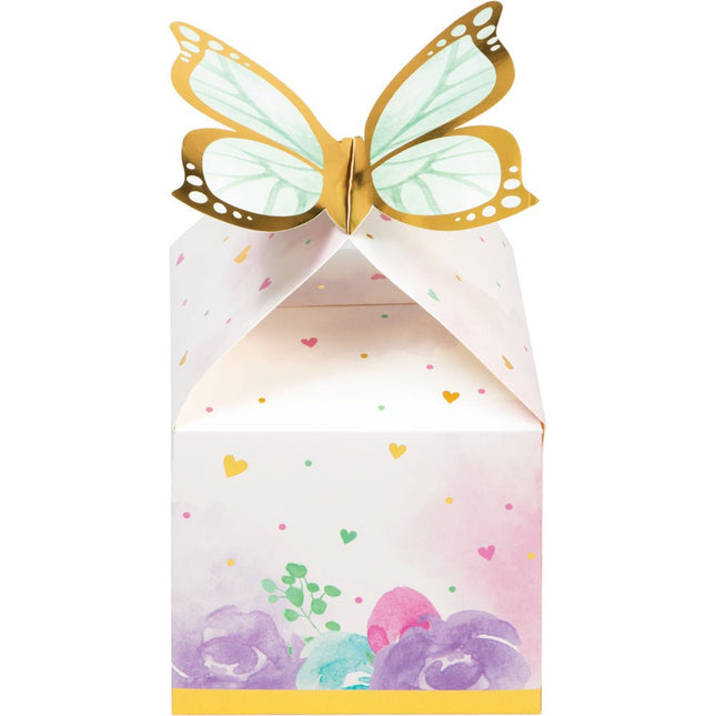 Vlinder Uitdeelbox 13cm 8st van Creative Converting koop je bij Partywinkel